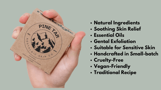 Pine tar soap - natural, deep-cleansing bar with soothing properties for men's skin.