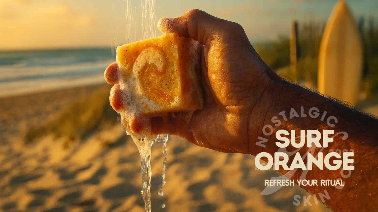 Best Soap for Men: Surf Orange Bar | Nostalgic Skin Co - natural grooming product