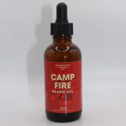 Best Oil for a Man's Beard? Try Campfire - Nostalgic Skin Co - natural grooming product