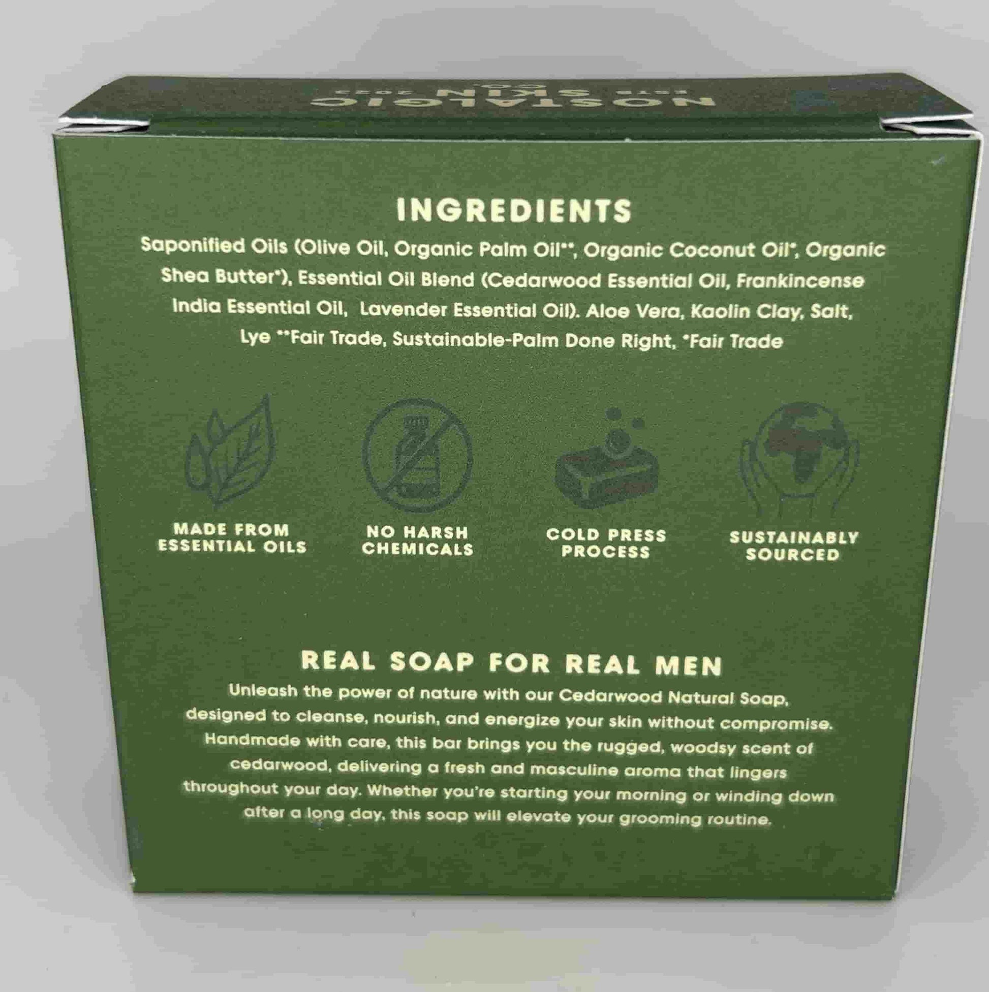 Buy Cedarwood Bar Soap for Men - Rugged Clean | Nostalgic... - natural grooming product
