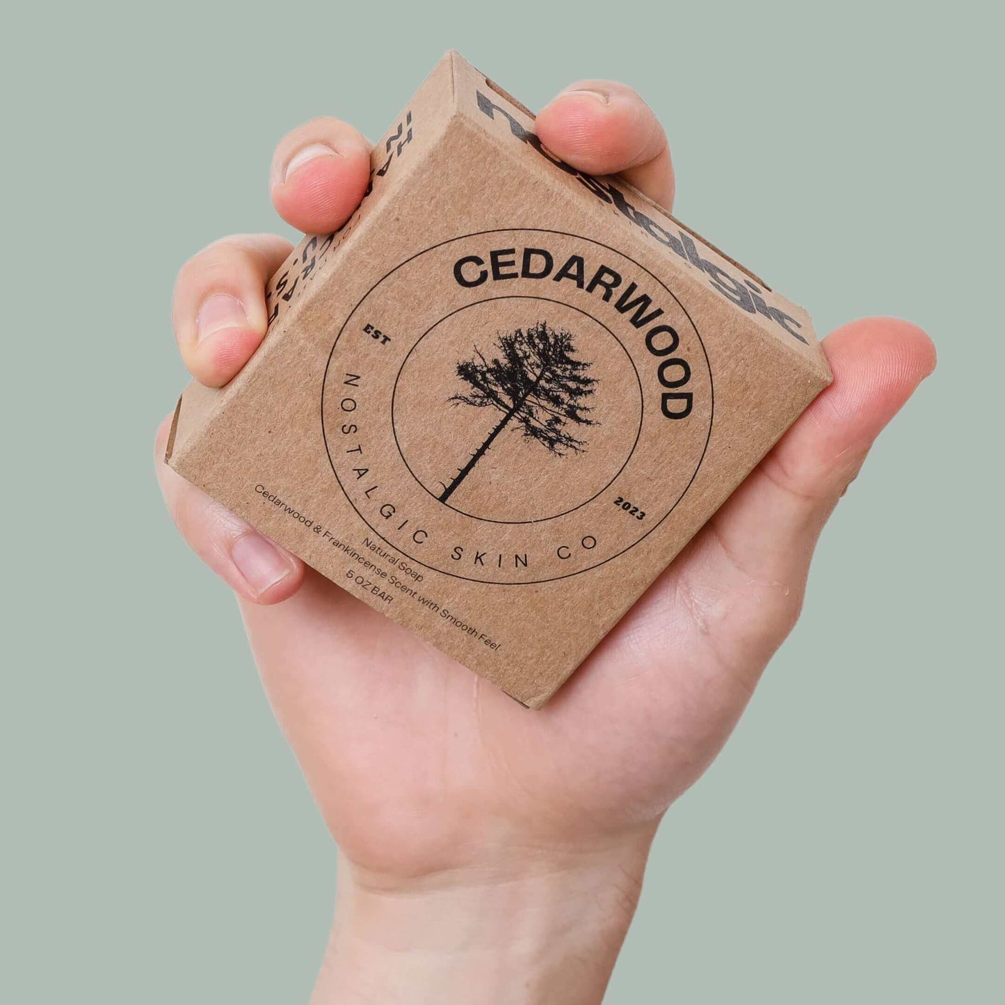 Handmade cedarwood men’s bar soap by Nostalgic Skin Co.