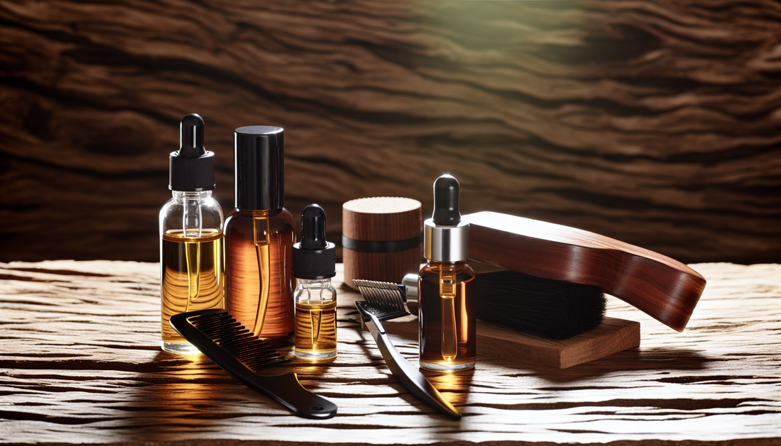 Natural Beard Oil For Sensitive Skin - Natural grooming product photography