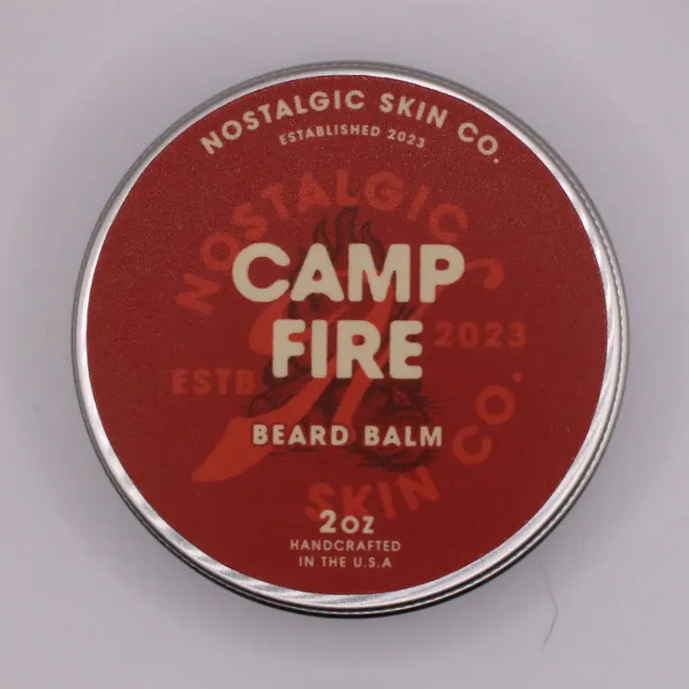 Campfire beard balm with smoky, woodsy scent – tames and conditions naturally